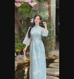 Blue Ao Dai No Pants | Modern Vietnamese Ao Dai H40