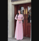 Pink Modern Vietnamese Ao Dai No Pants | Áo Dài Cách Tân