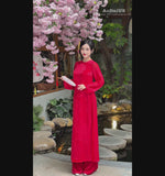 Red Ao Dai No Pants | Modern Vietnamese Ao Dai E4
