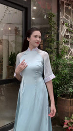 Blue Vietnamese Modernized Dress | Áo Dài Cách Tân D23