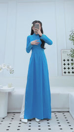 Sapphire Crystal Traditional Vietnamese Ao Dai No Pants