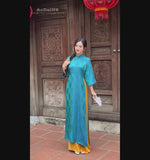 Blue Silk Ao Dai | Traditional Vietnamese Ao Dai | No Pants H28