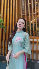 Thanh Yen Lotus Modern Vietnamese Ao Dai Set