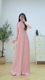 Pink Pearl Grace Traditional Vietnamese Ao Dai No Pants | Áo Dài Truyền Thống Hồng C14