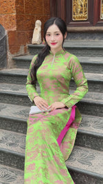 Green Áo Dài Gấm Set | Vietnamese Traditional Ao Dai For Women H30
