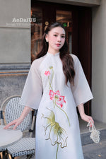 Pure Lotus Blossom Modern Vietnamese Ao Dai Set