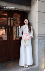 Pure Lotus Blossom Modern Vietnamese Ao Dai Set