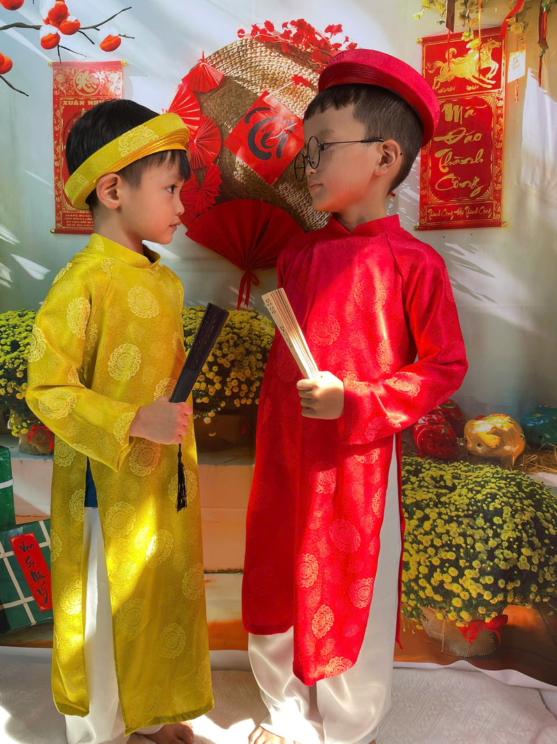 Traditional Ao Dai For Kid- Unisex | Áo Dài Bé Trai | Vietnamese Ao Dai For Tet