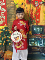 Red 3D Dragon Ao Dai Kid | Dress For Boys | Áo Dài Bé Trai