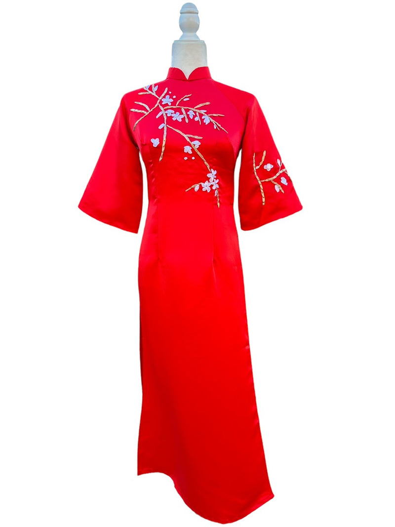 Red Ribbon Ao Dai | Traditional Vietnamese Dress | Áo Dài Truyền Thống