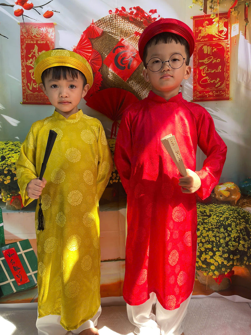 Traditional Ao Dai For Kid- Unisex | Áo Dài Bé Trai | Vietnamese Ao Dai For Tet