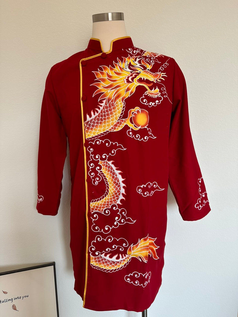 Dragon Hand-Paint Ao Dai Men | Vietnamese traditional Ao Dai For Men | Men Dress | Ao Dai For Groomsmen | Áo Dài Nam