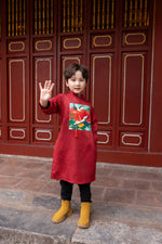 Dress For Boys | Áo Dài Bé Trai | Printed Bird Ao Dai For Son