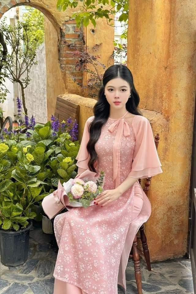 Modernized Vietnamese Dress | Ao Dai With Bow Tie | Ao Dai