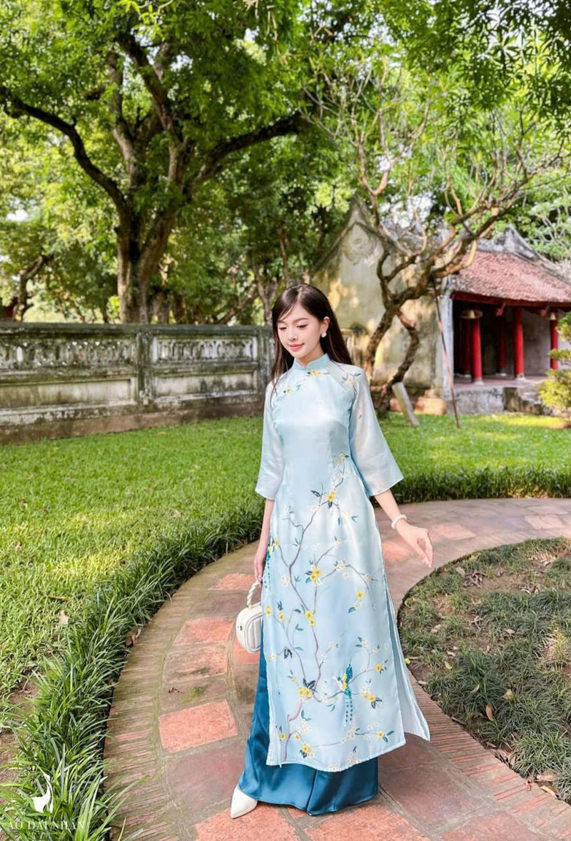 Pre-made Blue Modernized Ao Dai | Ao Dai Wedding | Ao Dai For Woman | Áo Dài Cách Tân ( VNQ)