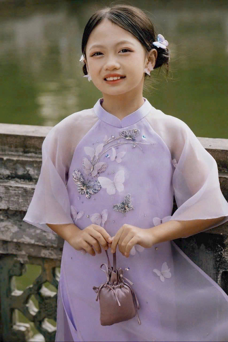 Purple Sparkle Modern Ao Dai | Matching Ao Dai Mom & Daughter | Áo Dài Đôi Mẹ Và Bé | Ao Dai Tet 2025