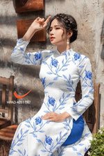 Printed Traditional Vietnamese Ao Dai For Women | Vietnamese ao dai| Ao Dai Viet Nam | Áo Dài Truyền Thống