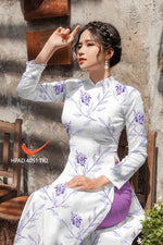 Printed Traditional Vietnamese Ao Dai For Women | Vietnamese ao dai| Ao Dai Viet Nam | Áo Dài Truyền Thống