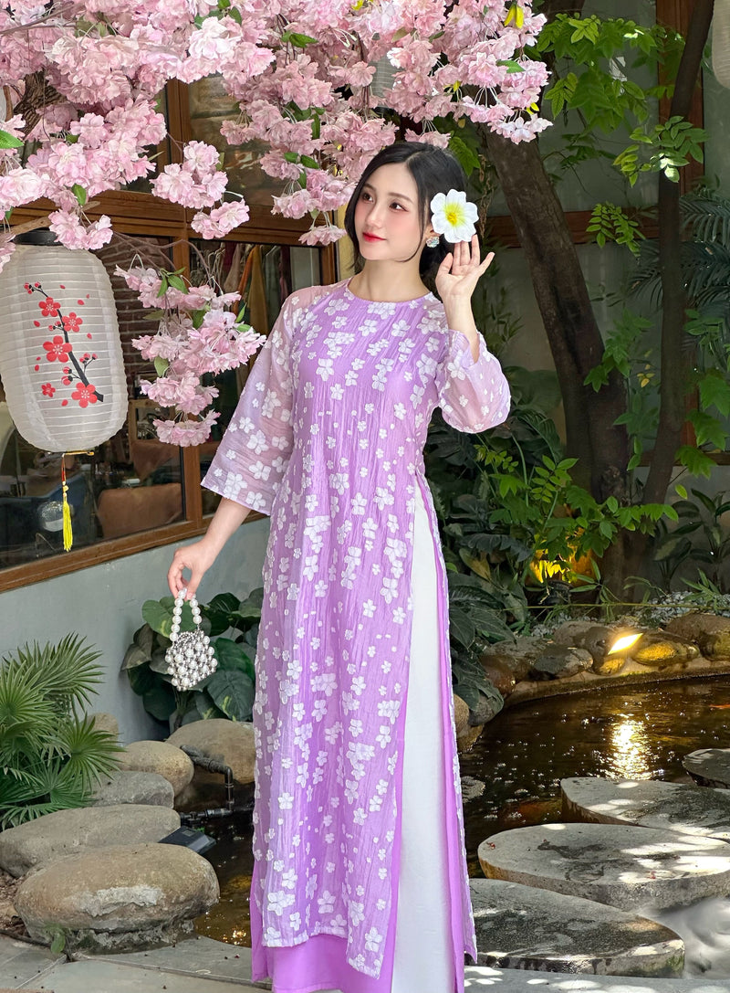 Lavender Bloom Ao Dai  | Áo Dài Hương Giang | Modern Ao Dai E25
