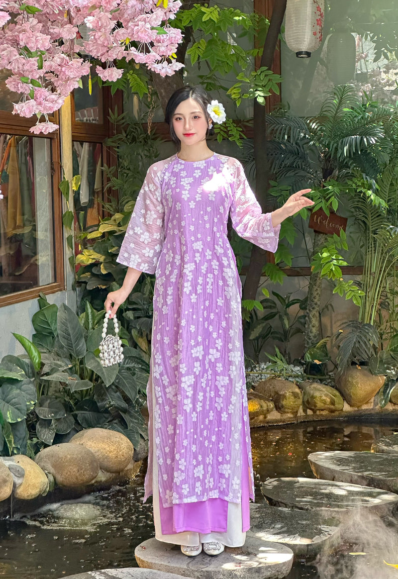 Lavender Bloom Ao Dai  | Áo Dài Hương Giang | Modern Ao Dai E25