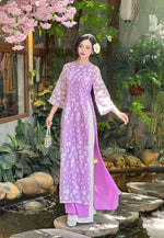 Lavender Bloom Ao Dai  | Áo Dài Hương Giang | Modern Ao Dai E25