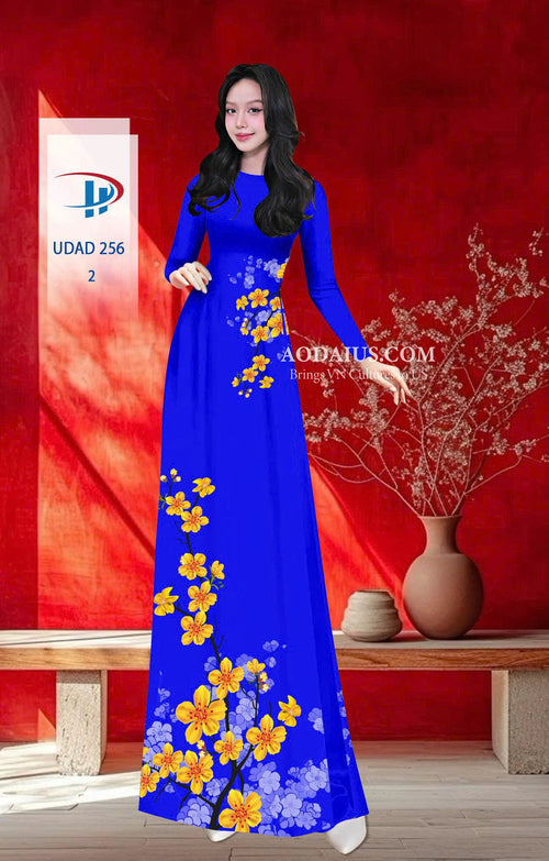 Floral Traditional Vietnamese Ao Dai Set | Áo Dài Truyền Thống