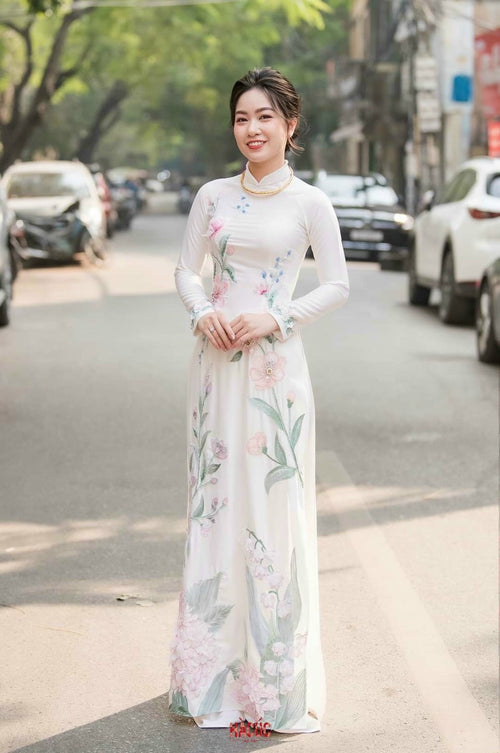 Vietnamese ao dai dress reimagined as stylish yoga outfit by
