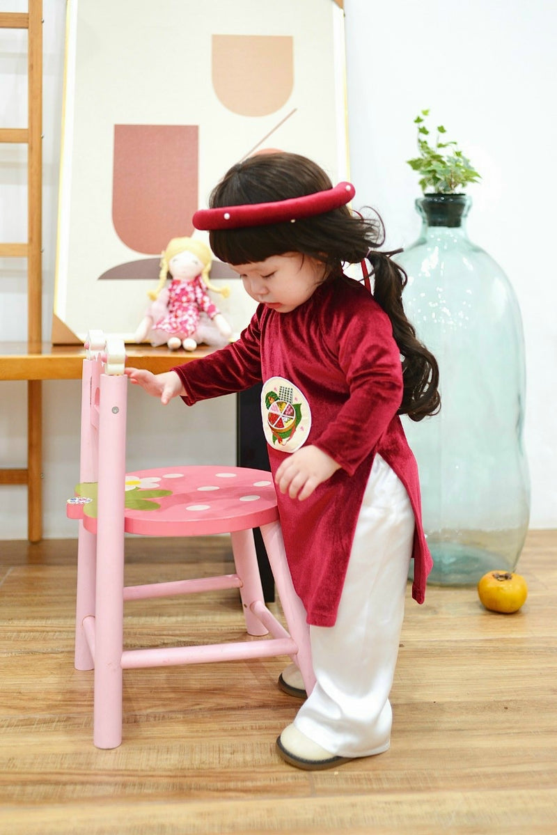 Red Velvet Girl Dress | Áo Dài Bé gái