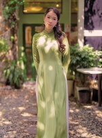 Vietnamese Traditional Dress| Pre-made Long Dress Women | Ao Dai For Women | Ao Dai With Pearls