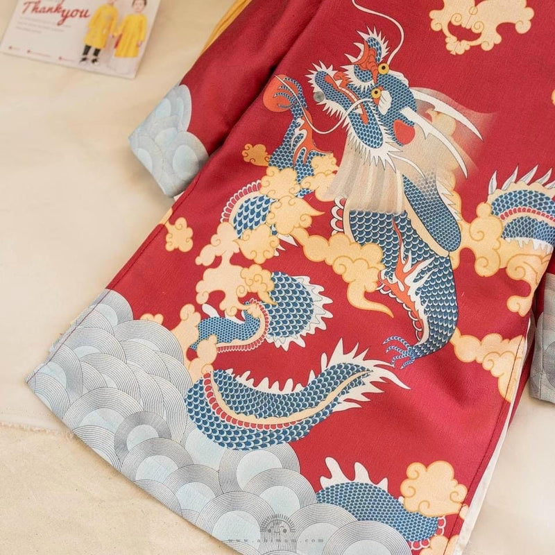 3D Dragon Ao Dai Kid | Dress For Boys | Áo Dài Bé Trai E36