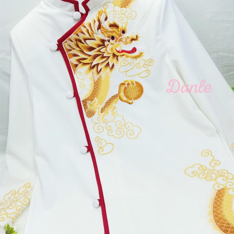 Vietnamese Traditional Long Dress for Man, Vietnamese Ao Dai for Boys, Ao Dai Cach Tan cho Nam, Men's ao dai, Blue dragon ao dai for men